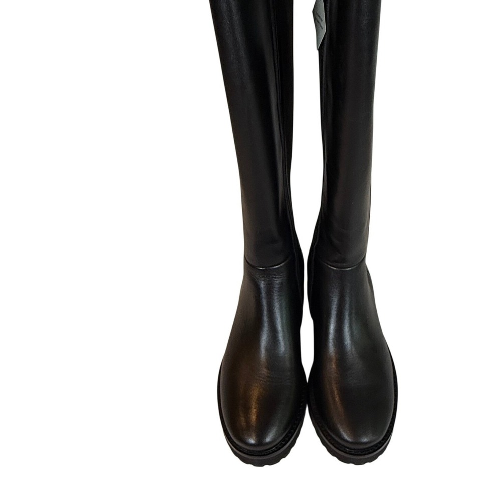 Cole Haan Lyndon Leather Tall Boots Black Lug Sole Size 7 NWB - Picture 3 of 11